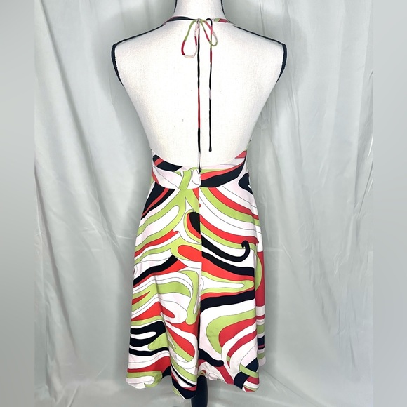 Y2K Searle Funky Halter Knee Length Dress Size 6 - Picture 3 of 7